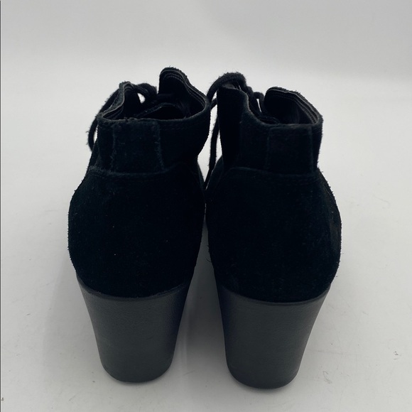 CROCS Black suede wedge ankle boots women 8 casual office retro Y2K fall winter - Picture 5 of 11